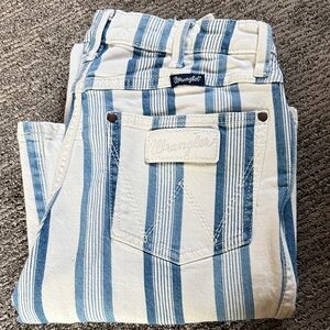 Wrangler Striped Denim in Blue and White